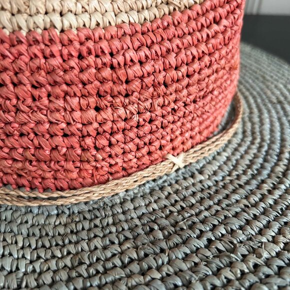Two-Tone Straw Sun Hat - Picture 3 of 5